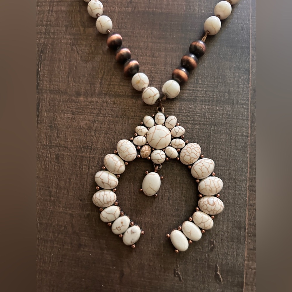 Faux Copper Squash Blossom Necklace - Picture 2 of 3